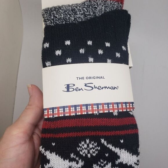 Ben Sherman wool blend reindeer winter socks - Picture 2 of 5
